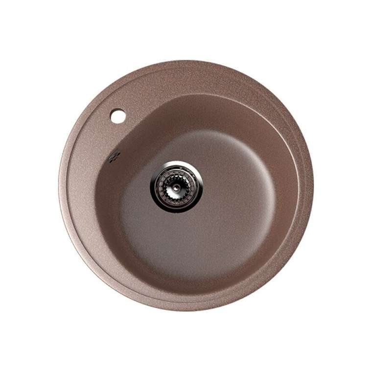 Кухонная мойка круглая Ulgran U-101-307 50 см терракотового цвета