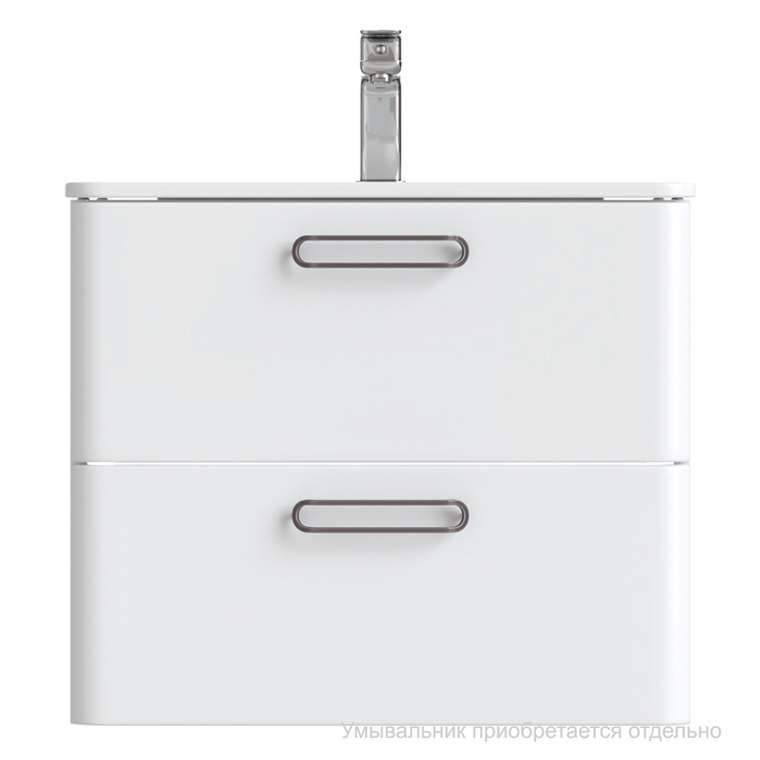 Тумба подвесная, белая, 60 см, Брик (Brick), IDDIS, BRI60W0i95. Подходит умывальник: 0106000i28 надпись на фото