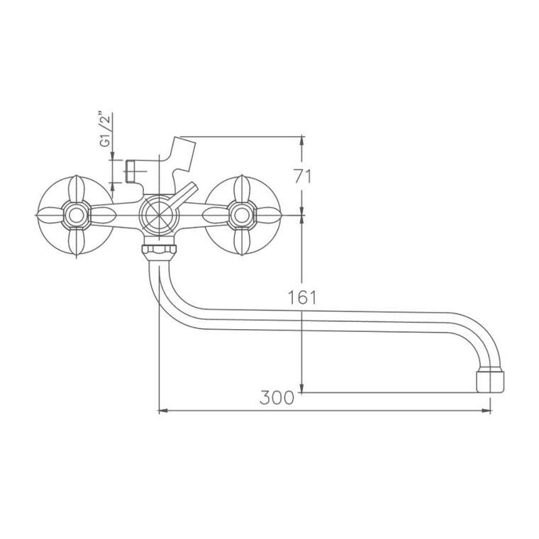 Смеситель для ванны Haiba HB2227-2, хром