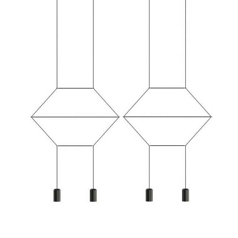 Подвесной светильник Via Wireflow polyhedral 4 Lineal Pendant Light