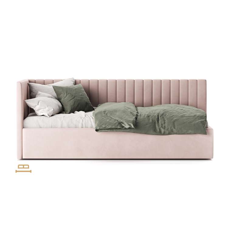 Кровать Peony 90х200 розового цвета без подъемного механизма