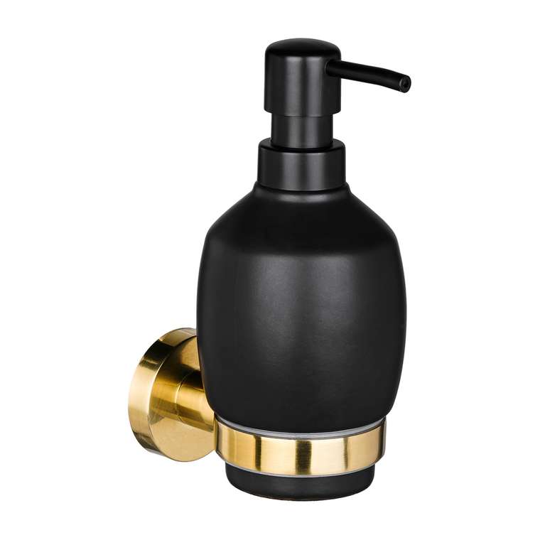 Дозатор настенный для жидкого мыла Oro Nero черно-золотого цвета