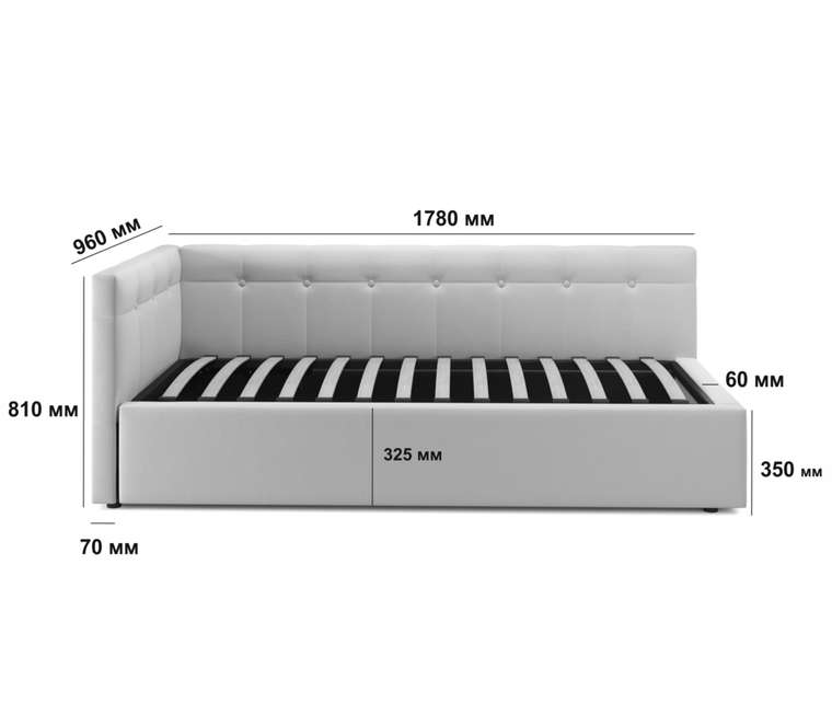 Кровать Colibri 80х160 с подъемным механизмом серого цвета