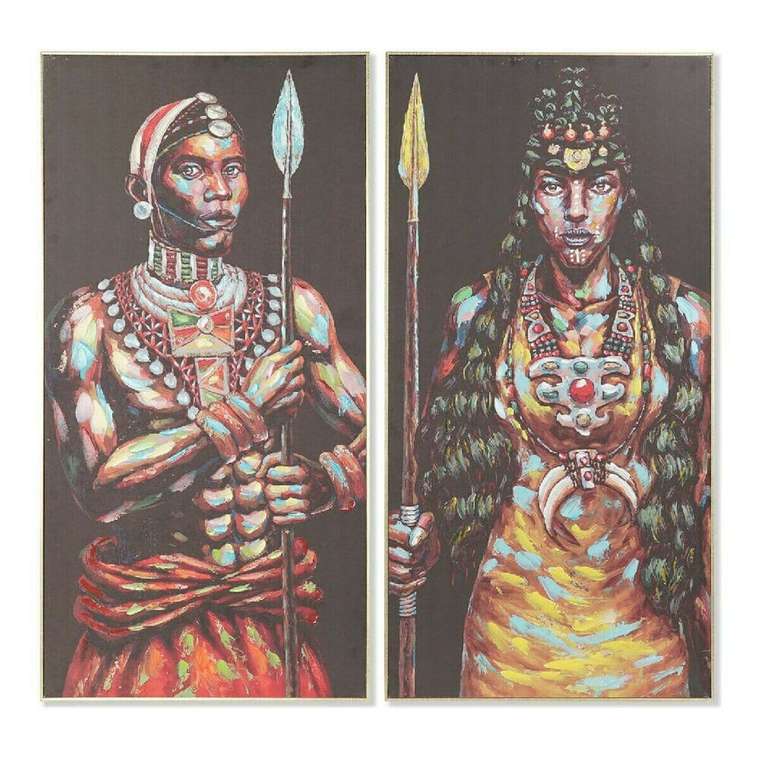 Картина 60 x 5 x 120 cm Колониальный Африканец (2 штук)