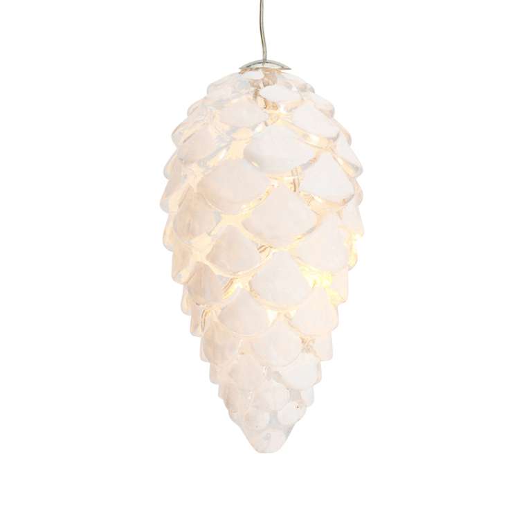 Светодиодная новогодняя игрушка Celina Cone белого цвета