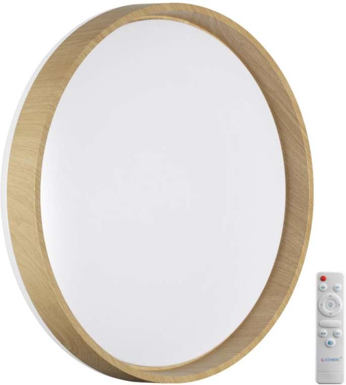 Настенно-потолочный светильник Sonex Gari Wood 7684/EL BASICA SN пластик/кор. под дер. LED 70Вт 3000-6000K D490 IP43 пульт ДУ