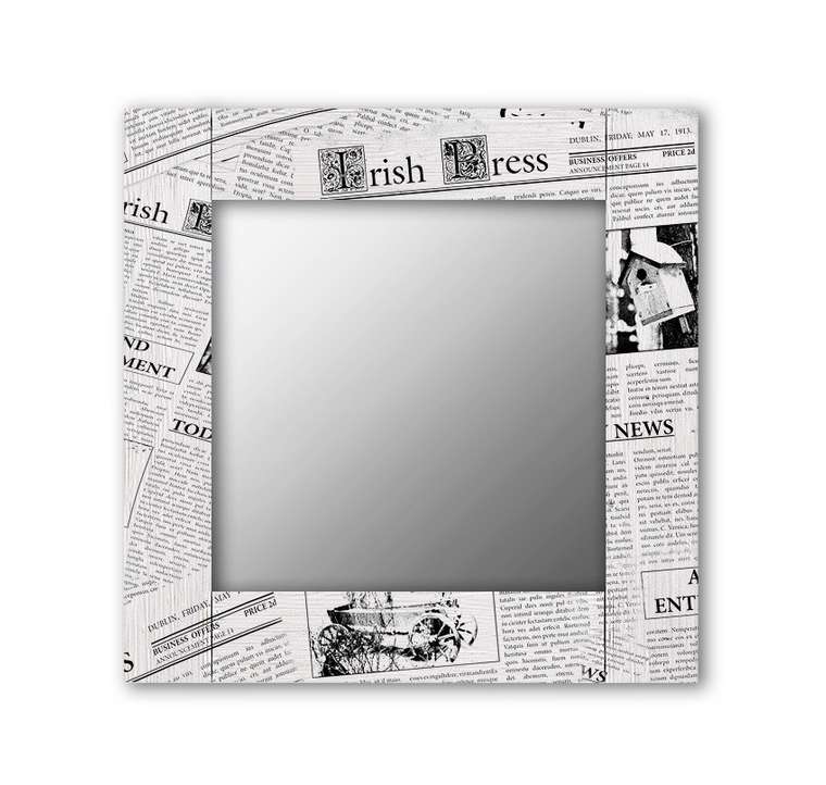 Настенное зеркало Ньюз Вик 50х65 черно-белого цвета