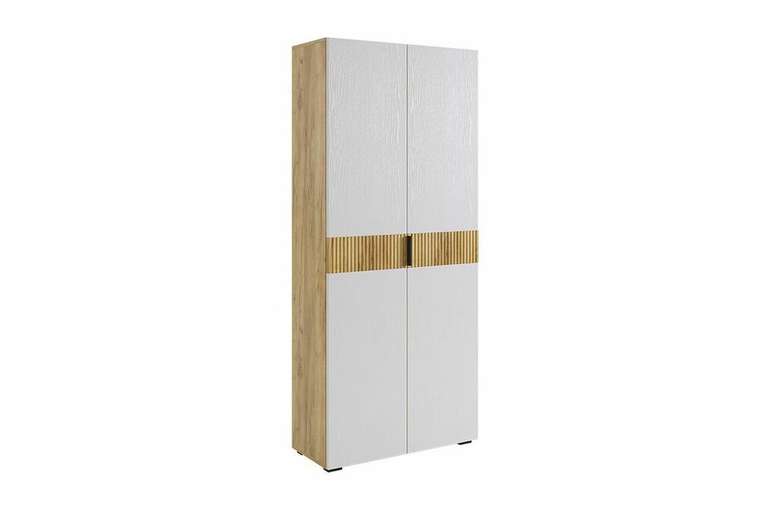 Шкаф двухдверный Бери бело-бежевого цвета