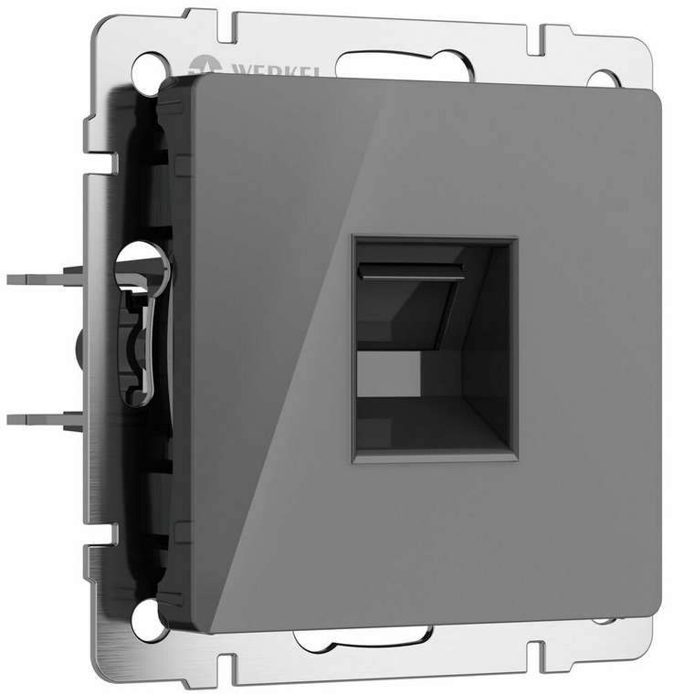 Розетка Ethernet RJ-45 графит акрил W1181044 Встраиваемые механизмы графит акриловые
