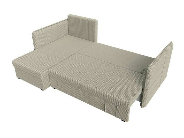 Угловой диван-кровать Слим серо-бежевого цвета левый угол