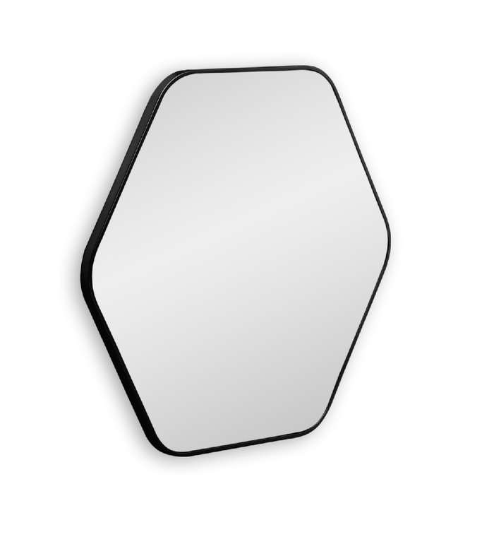 Настенное зеркало Hexagon M в раме черного цвета