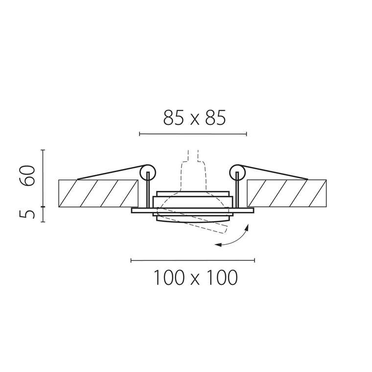 Встраиваемый светильник Singo S серого цвета