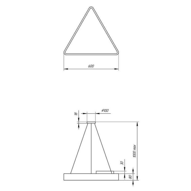 Подвесной светодиодный cветильник Geometria Delta бело-черного цвета