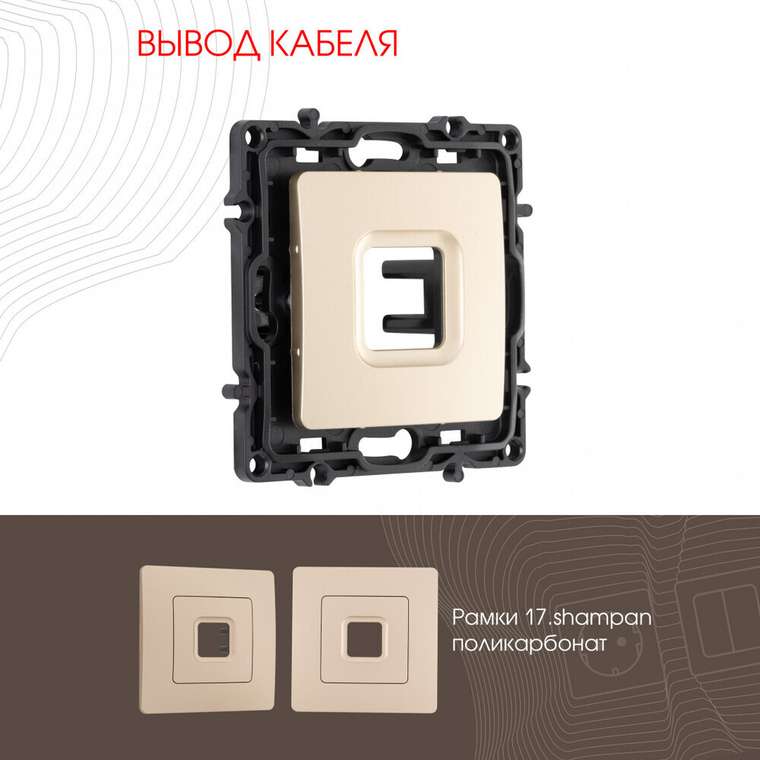Розетка 217.49-1.shampan (пластик, цвет шампань)