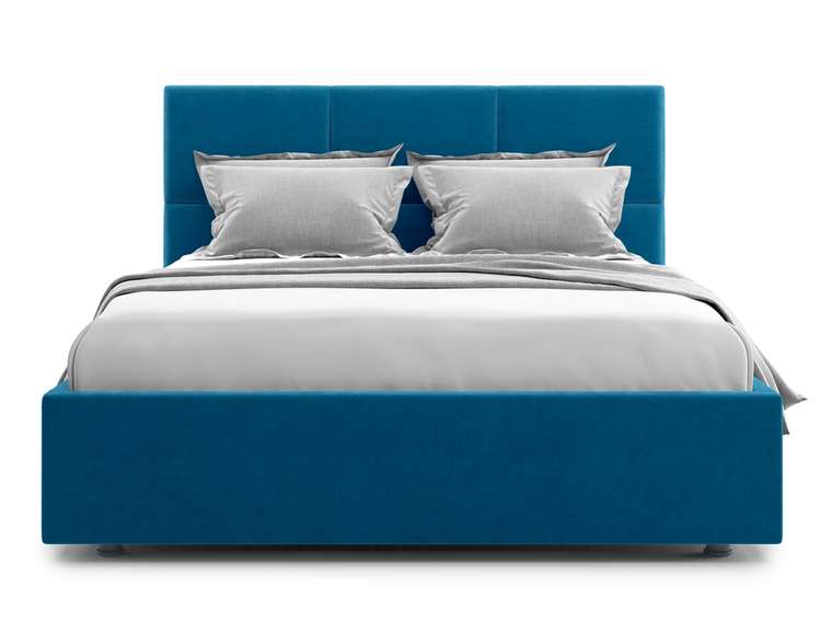 Кровать Bolsena 160х200 синего цвета с подъемным механизмом 