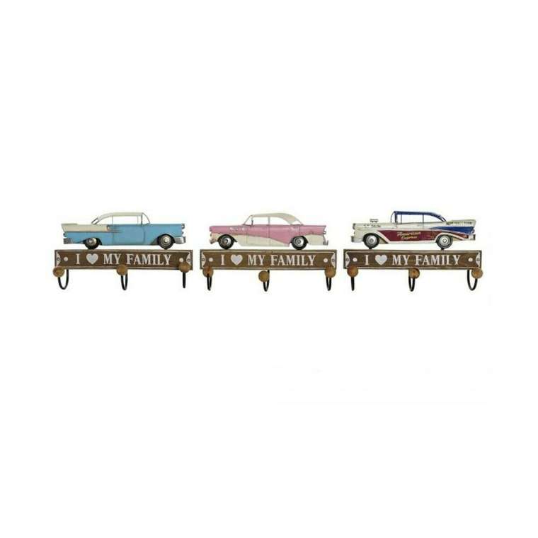 Настенная вешалка 29 x 8 x 17 cm Металл Vintage Деревянный MDF (3 Предметы)