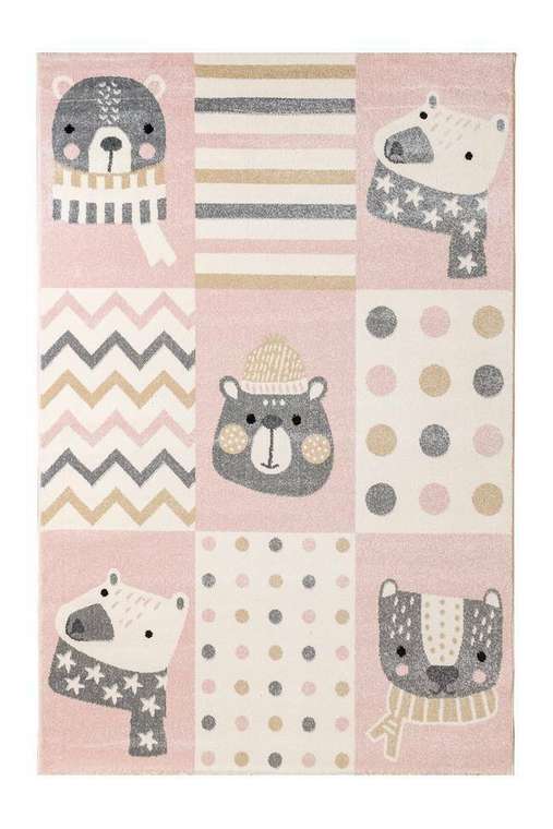 Ковер детский Kids Bears 120х180 розового цвета