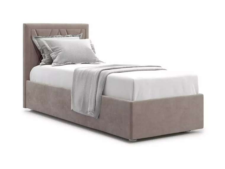 Кровать Premium Milana 2 90х200 коричнево-бежевого цвета с подъемным механизмом