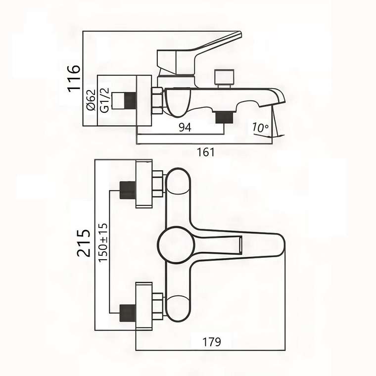 Смеситель для ванны Maretti Elena EA22RF163, хром