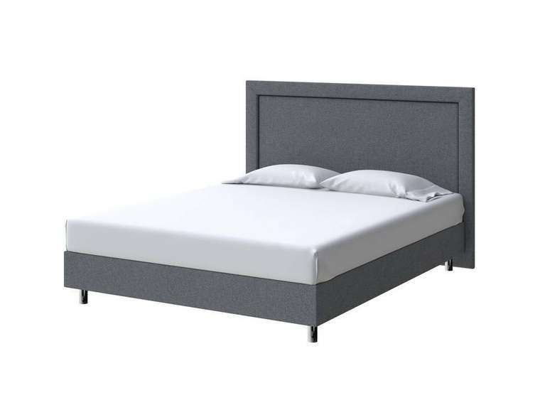 Кровать London Boxspring Standart 160х200 серого цвета (рогожка)