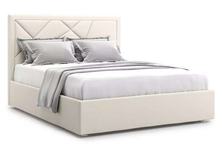 Кровать Premium Milana 3 160х200 светло-бежевого цвета с подъемным механизмом