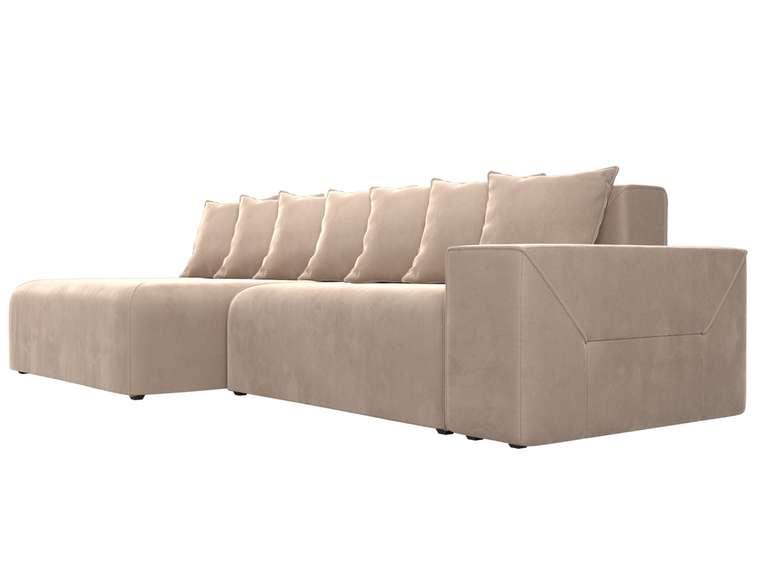 Угловой диван-кровать Кёльн бежевого цвета левый угол