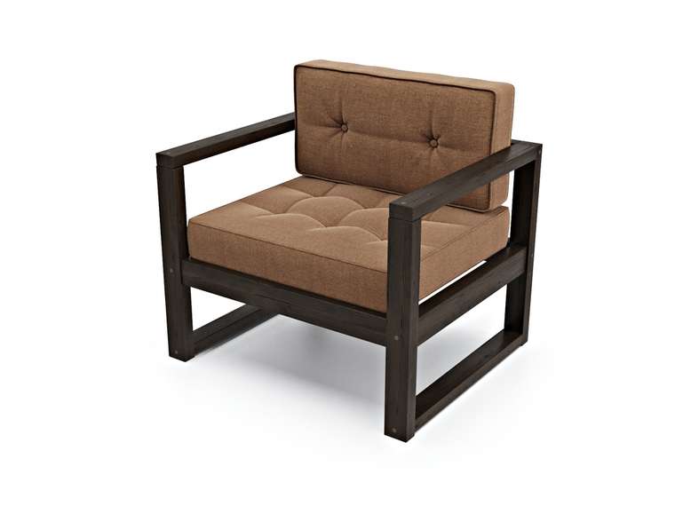Кресло из рогожки Астер коричневого цвета
