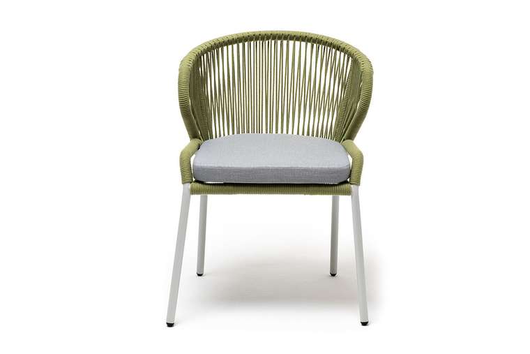 Плетеный стул Милан зелено-серого цвета