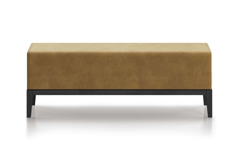 Банкетка Fjord 120 янтарного цвета с черным основанием