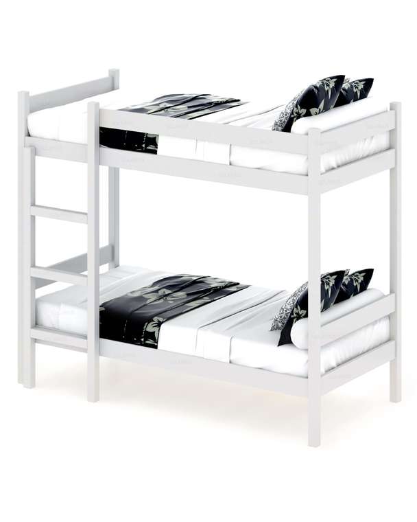 Кровать двухъярусная сосновая 80х200 белого цвета