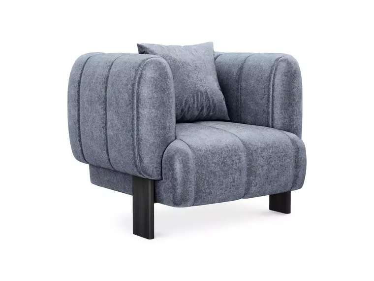 Кресло Cassis синего цвета с черными ножками