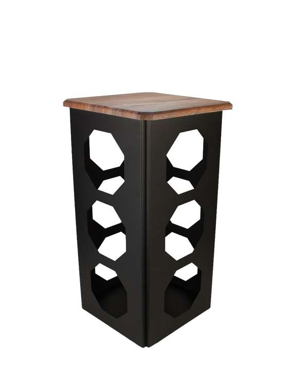 Прикроватный кофейный столик трансформер черно-коричневого цвета