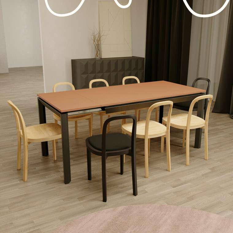 Раздвижной обеденный стол Алмаз коричневого цвета