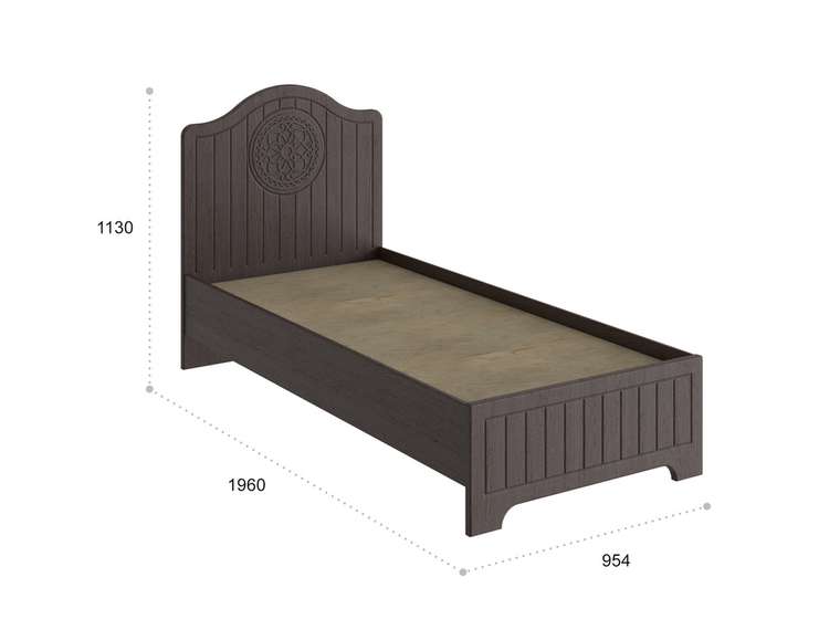 Кровать Монблан 90х190 темно-коричневого цвета