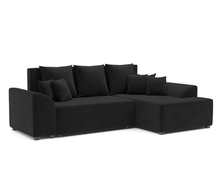 Угловой диван-кровать Каскад черного правый угол