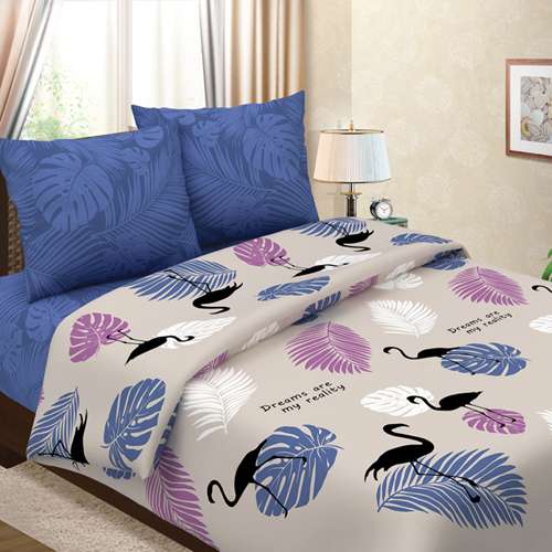 КПБ 'Традиция' 1,5 спальный, бязь, 100 % хлопок, пл. 125 гр./кв.м., 'Тропикана'