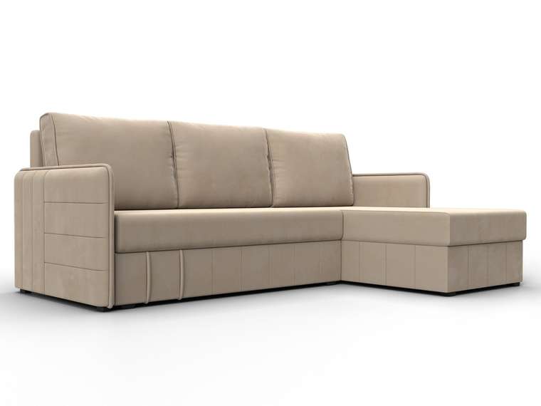 Угловой диван-кровать Слим бежевого цвета правый угол