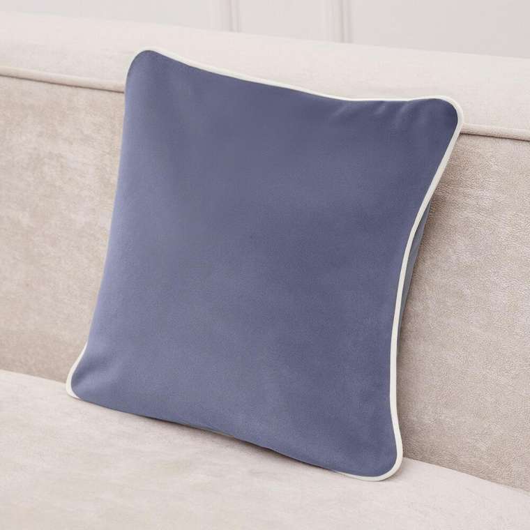 Подушка декоративная Duo серо-синего цвета
