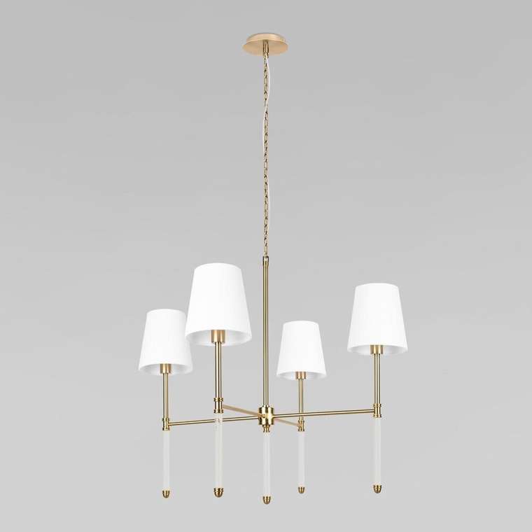 Подвесная люстра Cosy 10308 Antique Brass (ткань, цвет белый)
