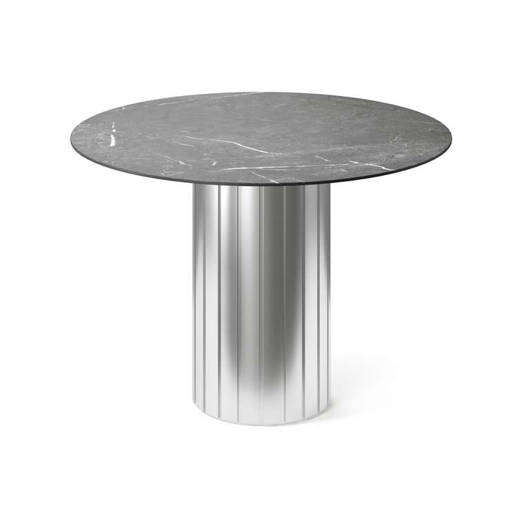 Обеденный стол Мелеф S черно-серебряного цвета