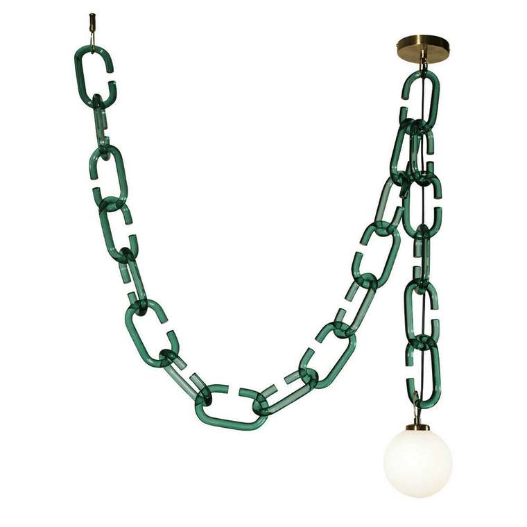 Подвесной светильник Chain зелено-белого цвета