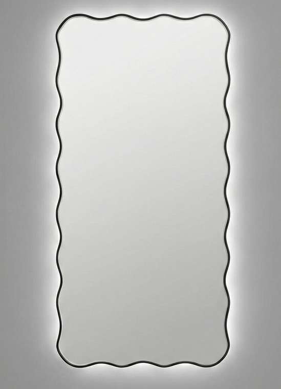 Настенное зеркало Fancy L 60х120 в раме черного цвета с подсветкой