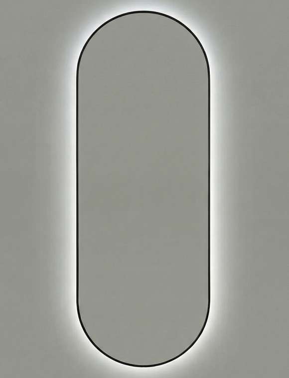 Настенное зеркало Kapsel XL LED в раме черного цвета с подсветкой