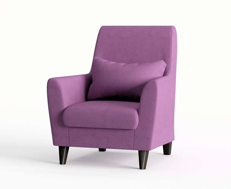Кресло из велюра Кастилия сиреневого цвета