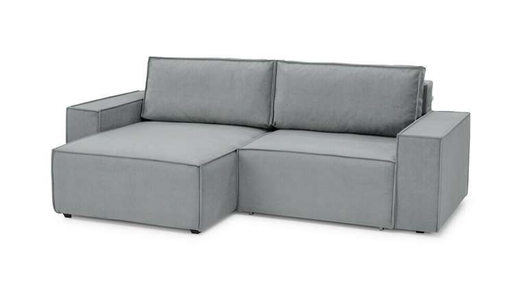 Угловой диван-кровать с оттоманкой Софт 2 серого цвета
