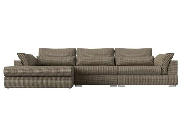 Угловой диван-кровать Пекин Long бежево-коричневого цвета угол левый