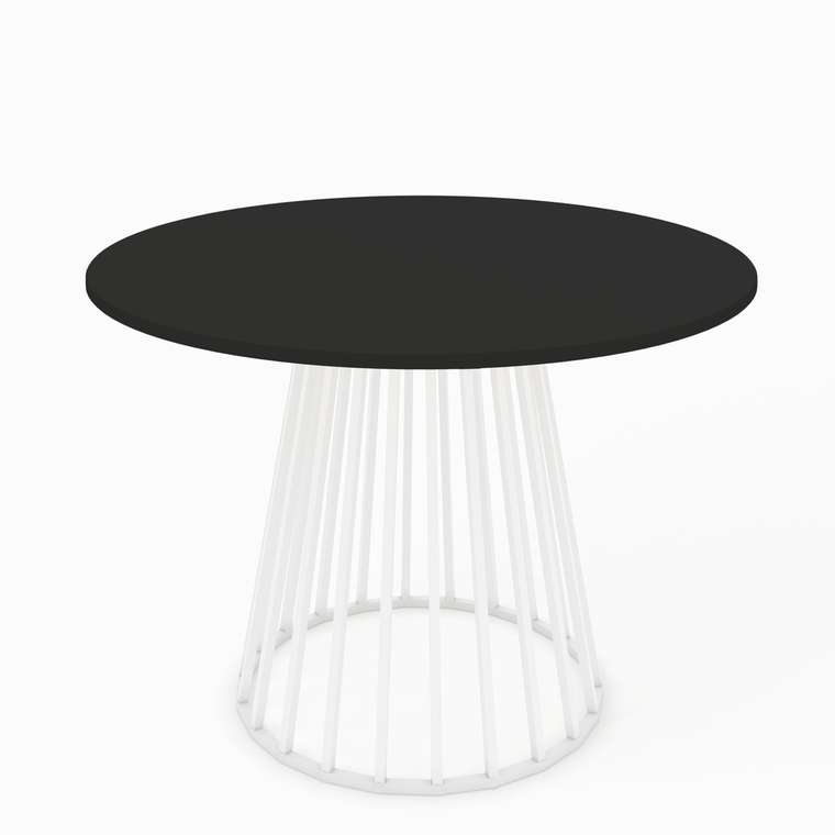 Обеденный стол Sirius черного цвета на белой опоре