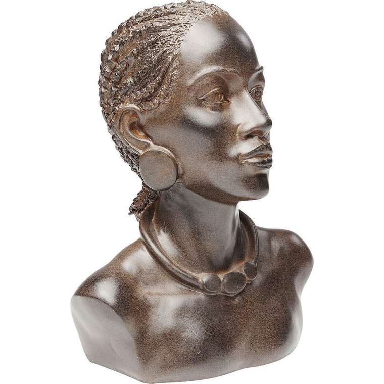 Бюст декоративный African Lady коричневого цвета
