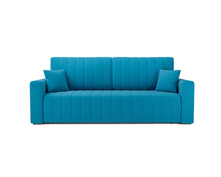 Прямой диван-кровать Лондон светло-синего цвета