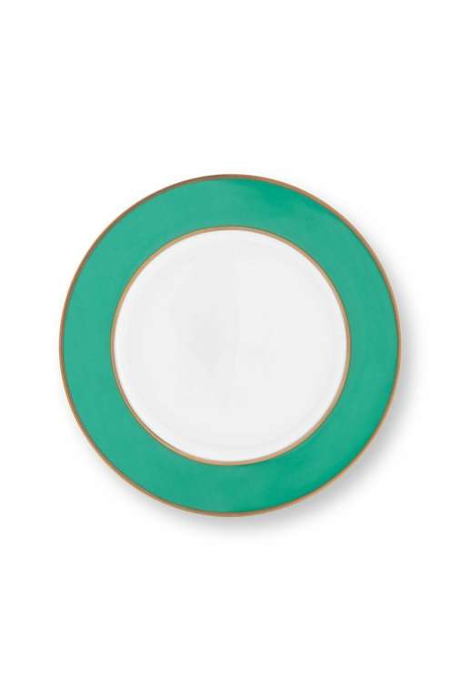 Набор из 2-х тарелок Chique Gold-Green, D17 см